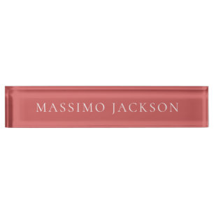 Indian Red Minimalist Plain Modern Aesthetic Look Nameplate
