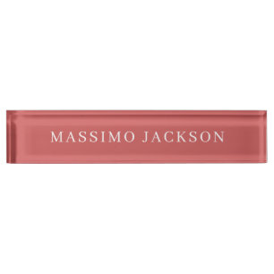 Indian Red Minimalist Plain Modern Aesthetic Look Nameplate
