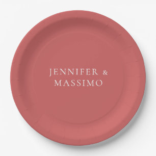 Indian Red Minimalist Plain Modern Aesthetic Look Paper Plate