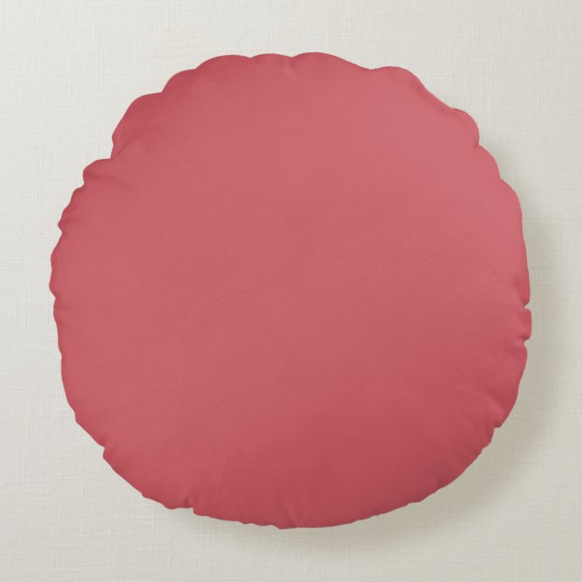 Indian Red solid plain Colour Round Pillow (Front)