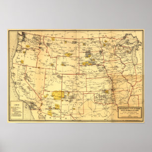 Indian Reservations West of the Mississippi Poster