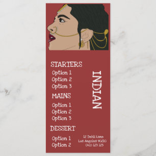 Indian restaurant dinner menu