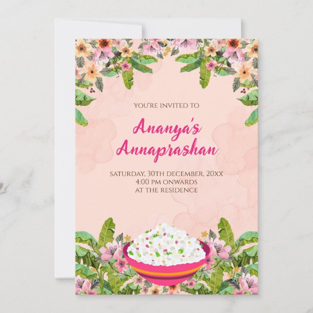 Indian Rice weaning ceremony invitation Digital (Front)