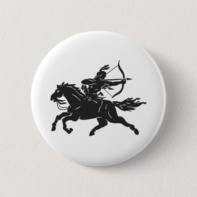Indian riding horse - Choose background colour 2 Inch Round Button (Front)
