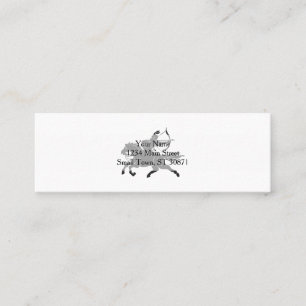 Indian riding horse - Choose background colour Mini Business Card