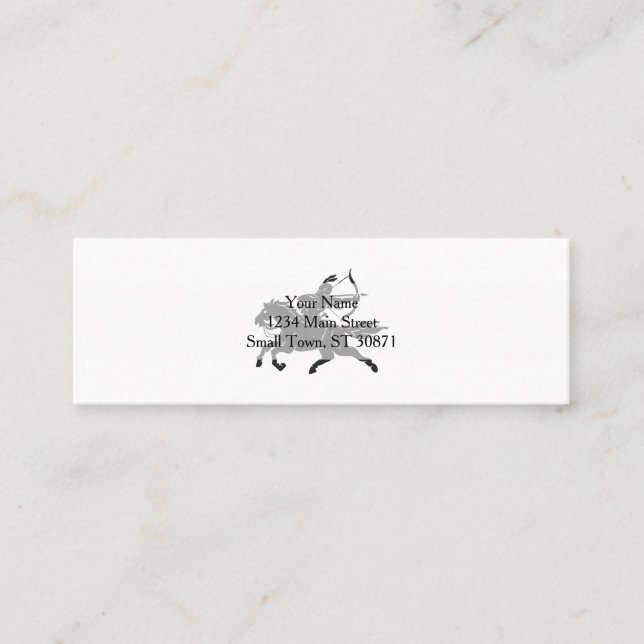 Indian riding horse - Choose background colour Mini Business Card (Front)