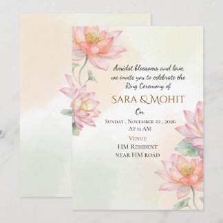 Indian Ring Ceremony Invitation | Elegant Editable