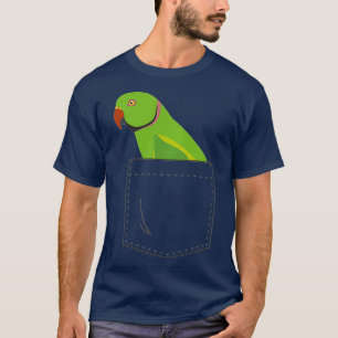 Indian Ringneck Male Parakeet Parrot Fake Pocket T-Shirt