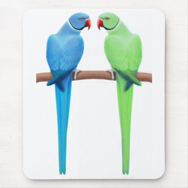 Indian Ringneck Parakeets Mousepad (Front)