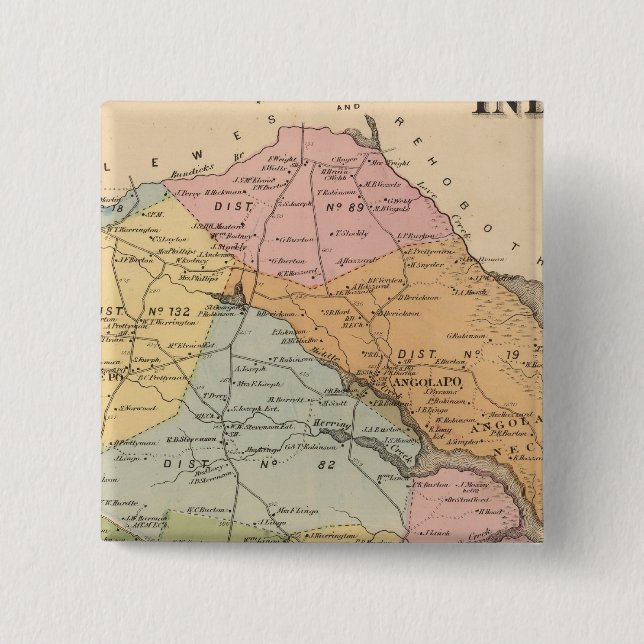Indian River 2 Inch Square Button (Front)