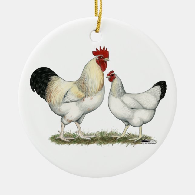 Indian River Chickens Ceramic Ornament (Front)