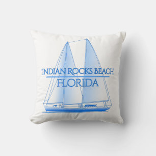 Indian Rocks Beach Coastal Nautical Sailing Sailor Throw Pillow