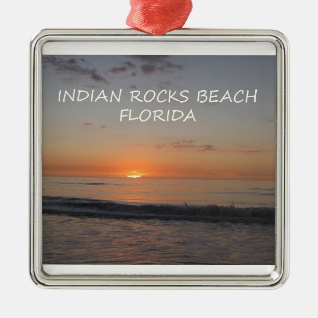 Indian Rocks Beach Florida Sunset Metal Ornament (Front)