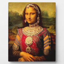 Indian Royal Monalisa - Tabletop Plaque with Easel