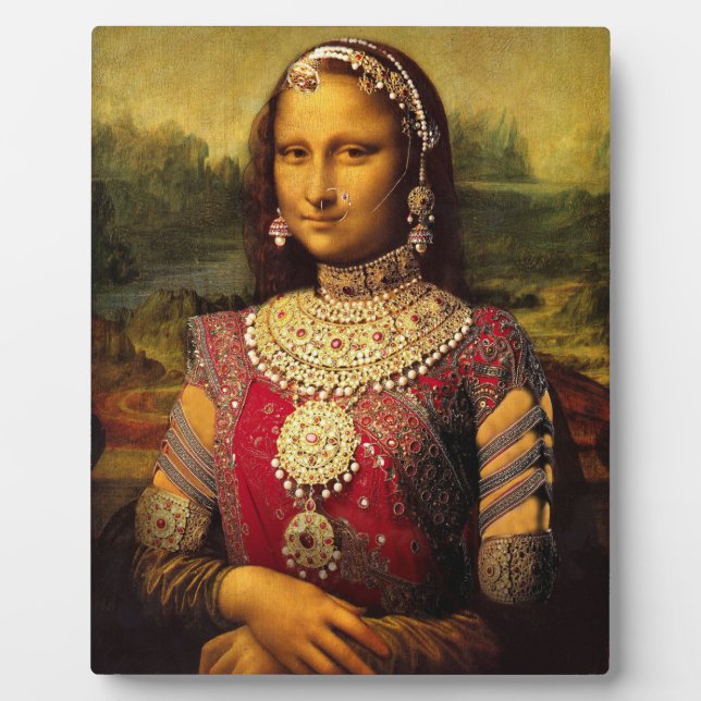 Indian Royal Monalisa - Tabletop Plaque with Easel (Front)