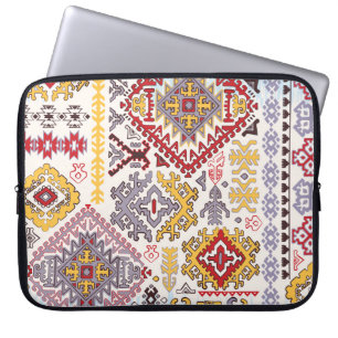 Indian rug, paisley mandala, yoga laptop sleeve