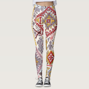 Indian rug, paisley mandala, yoga leggings
