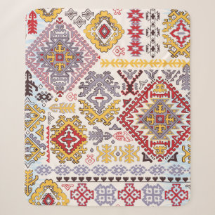 Indian rug, paisley mandala, yoga sherpa blanket