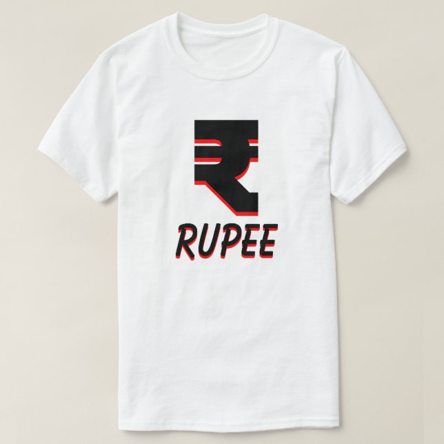 ₹  Indian rupee white T-Shirt (Design Front)