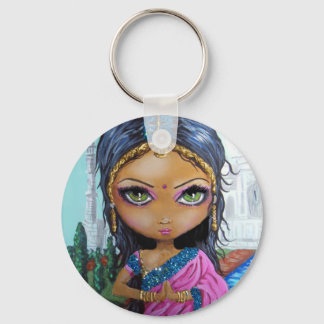 indian sari girl keychain