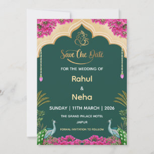 Indian Save the Date Card, Wedding Announcement