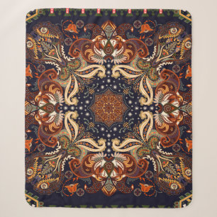 Indian seamless ornament. Vintage symmetric patter Sherpa Blanket