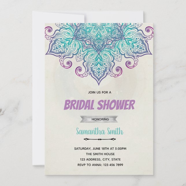 Indian shower theme invitation (Front)