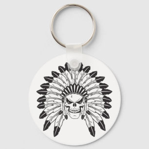 Indian Skull Chief Keychain