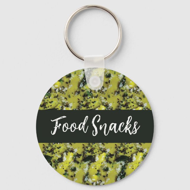Indian Snacks Dhokla Breakfast Food  Keychain (Front)