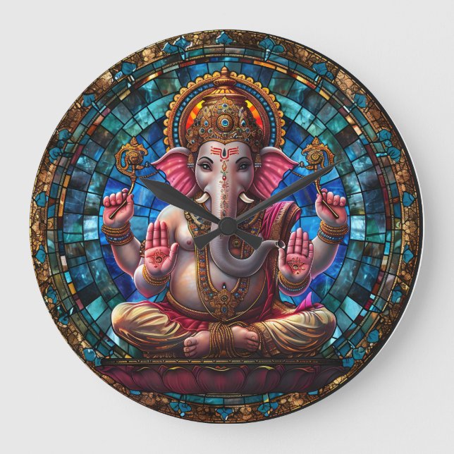 Indian Spiritual Decor for House or Temple Large Clock (Front)