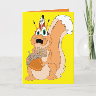 Indian Squirrel Personalized Thanksgiving Card