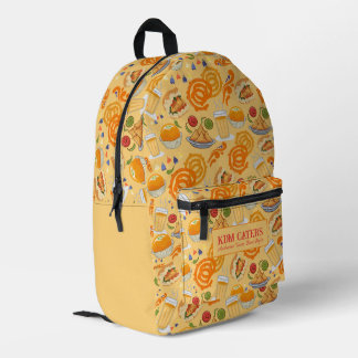 Indian Street Food Pattern Colorful Festive Chai  Printed Backpack