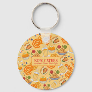Indian Street Food Pattern Colourful Festive Chai Keychain