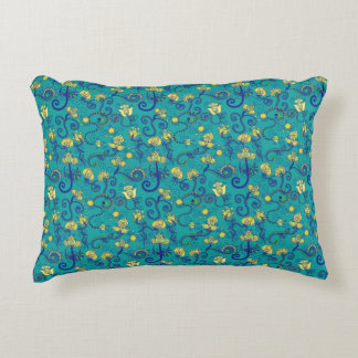 Indian style, boho chic, blue pattern accent pillow