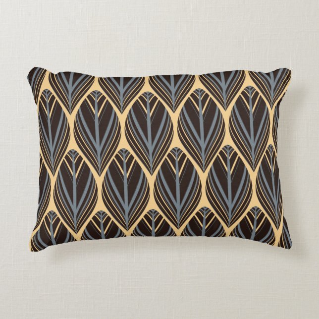 indian style feathers seamless pattern in silver i accent pillow (Front)