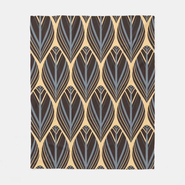 indian style feathers seamless pattern in silver i fleece blanket (Front)
