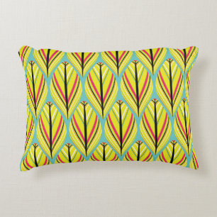 indian style feathers seamless pattern in yellow b accent pillow