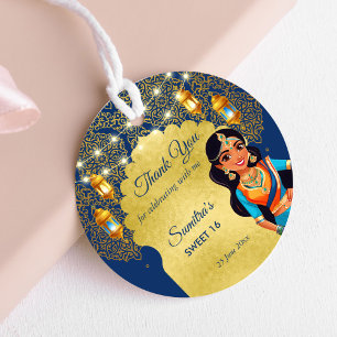 Indian style girls birthday party thank you favour favour tags