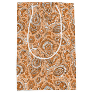 Indian style paisley floral seamless pattern medium gift bag