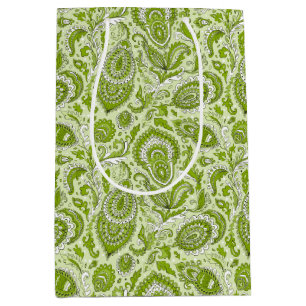 Indian style paisley floral seamless pattern medium gift bag