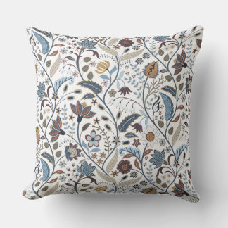 Indian Summer Autumn Floral  Throw Pillow