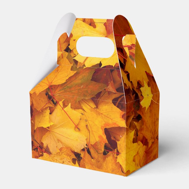 Indian Summer Golden Leaves  Favor Box (Front Side)