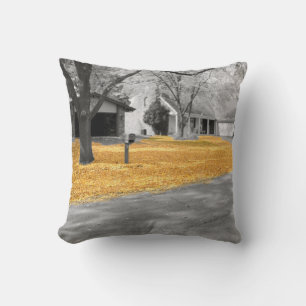 Indian Summer Golden Leaves Throw Pillow