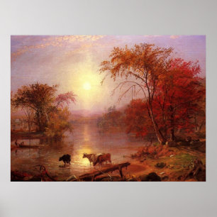 Indian Summer Hudson River by Bierstadt Poster