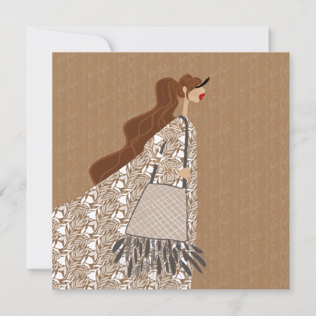 Indian Summer Look Fashion Illustration Card (Front)