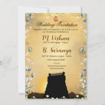 Indian Tamil traditional Wedding Invitation 