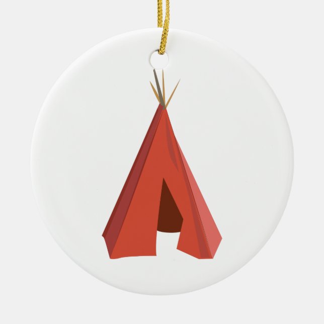 Indian Teepee Ceramic Ornament (Front)