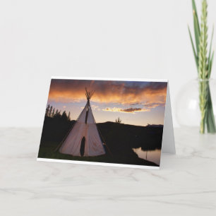 Indian Teepee Sunset  landscape Card