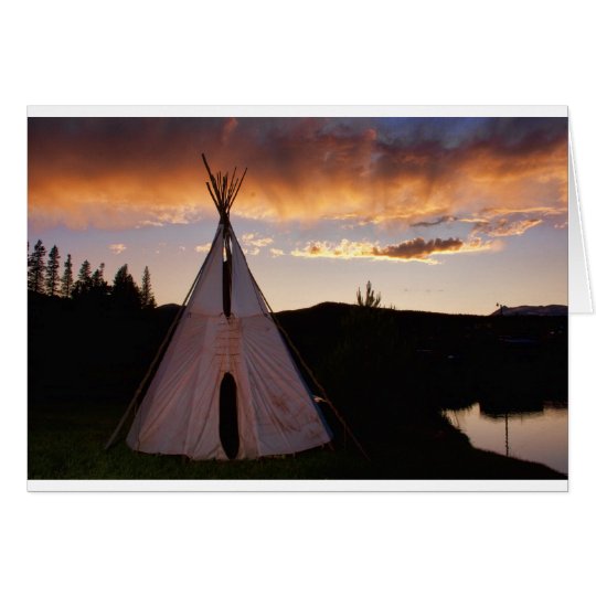 Indian Teepee Sunset landscape Card