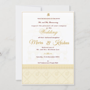 Indian Temple Wedding Invitation 
